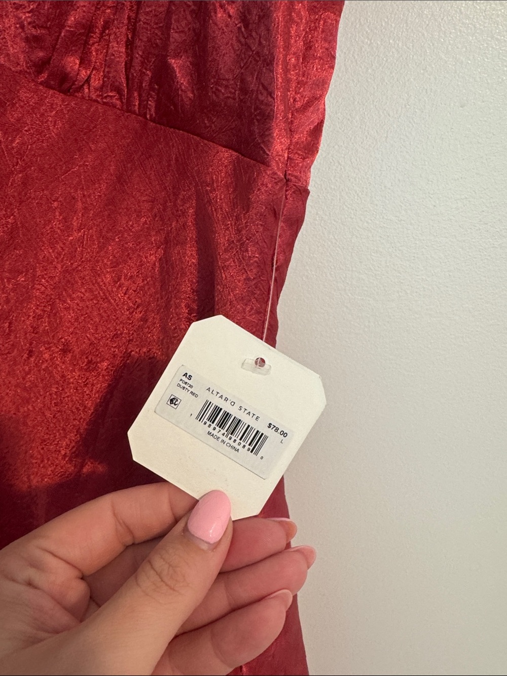 Altar’d State Le Lis Sarin Lace-Trim Chemise Mini Dress in Berry - Picture 5 of 7